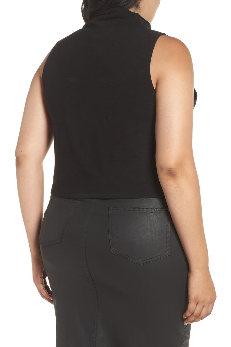 Sleeveless Crop Top, Alternate, color, BLACK