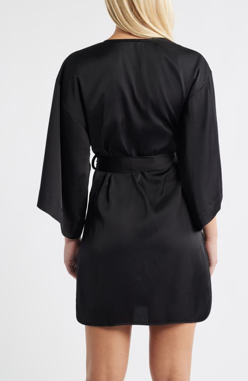 Open Edit Get Ready With Me Satin Robe In Black