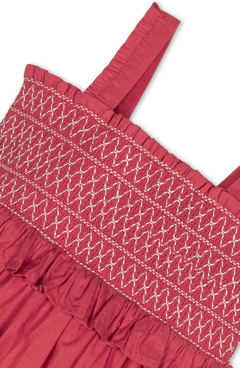 Hope & Henry Girls' Organic Smocked Sundress, Toddler, Alternate, color, Soft Red Solid