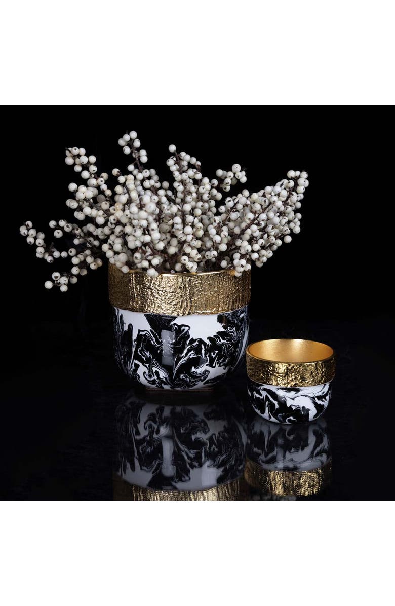 Lunares Bianco Nero Cache Pots, Alternate, color, White