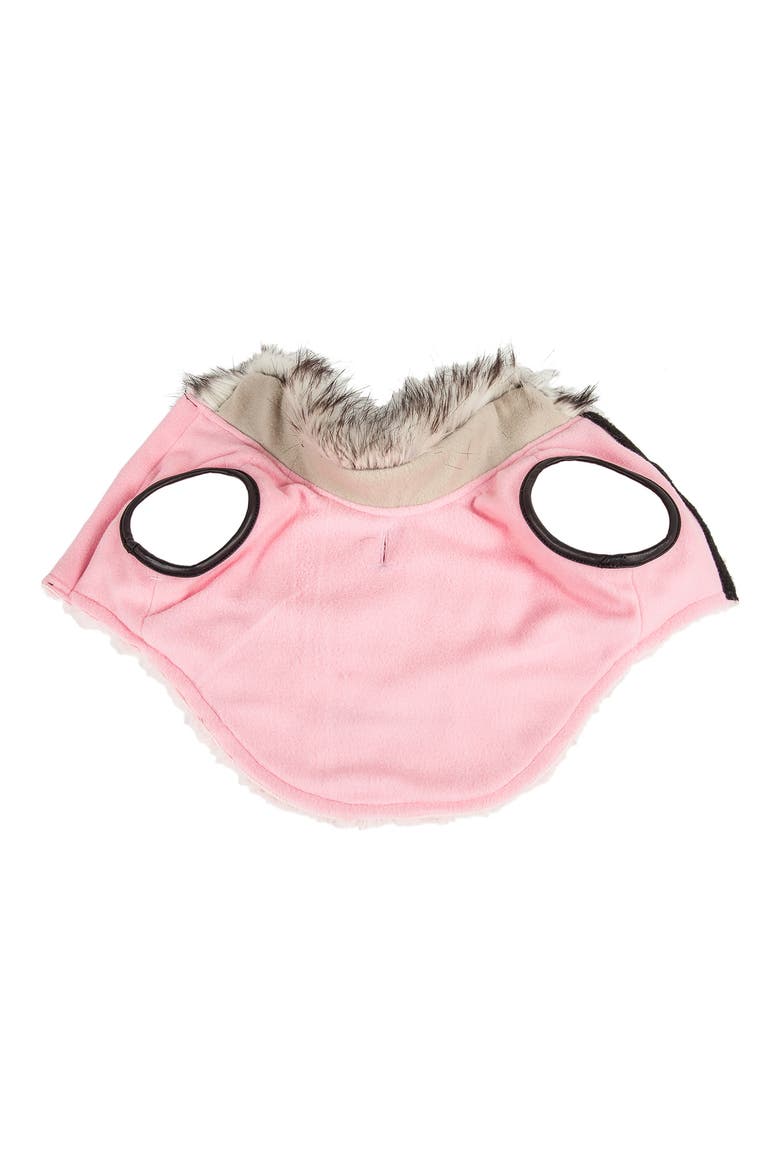 Luxe Pinkachew Charming Fashion Mink Faux Fur Dog Coat - Large, Alternate, color, LIGHT PINK