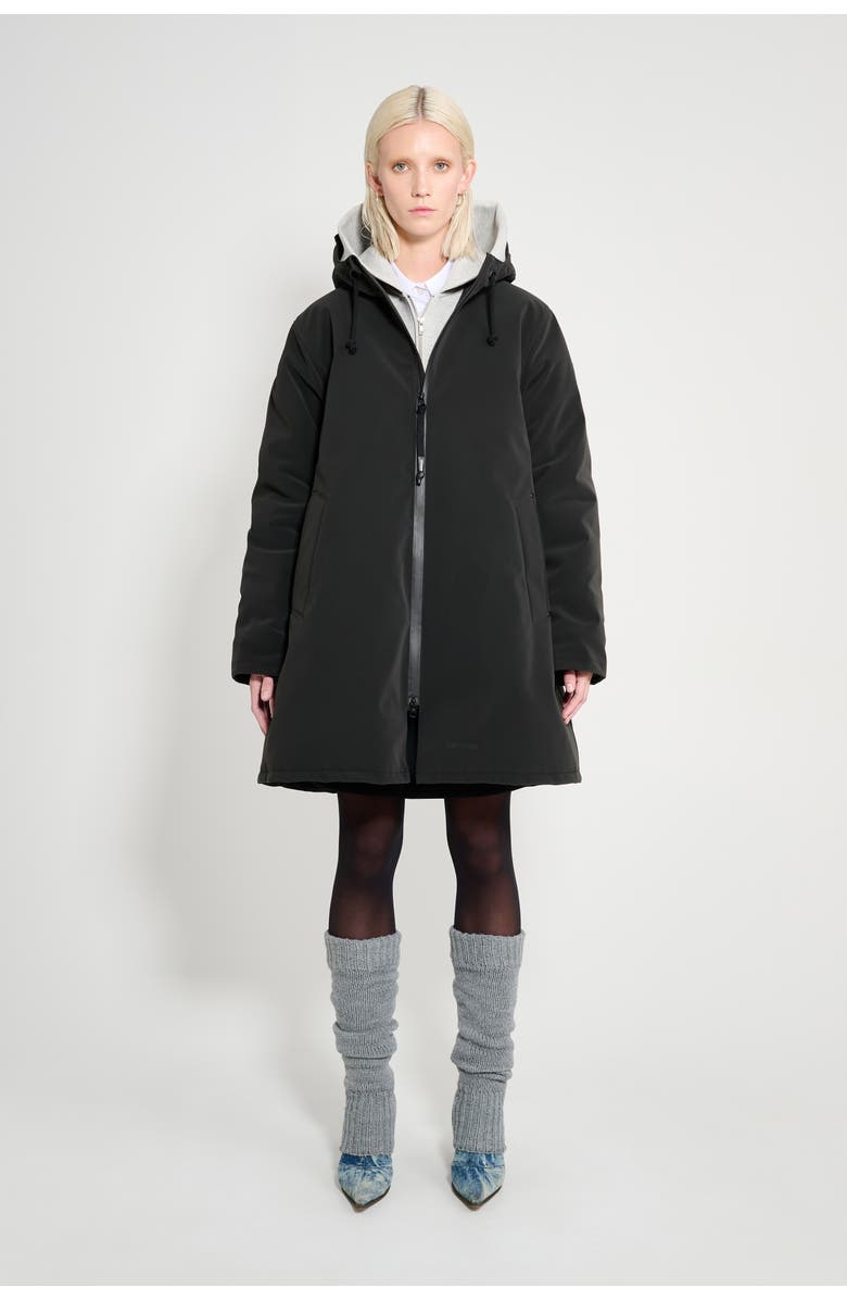 Stutterheim Mosebacke Matte Winter Coat, Alternate, color, Black