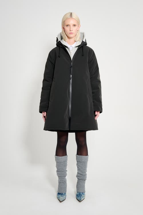Stutterheim Mosebacke Matte Winter Coat In Black