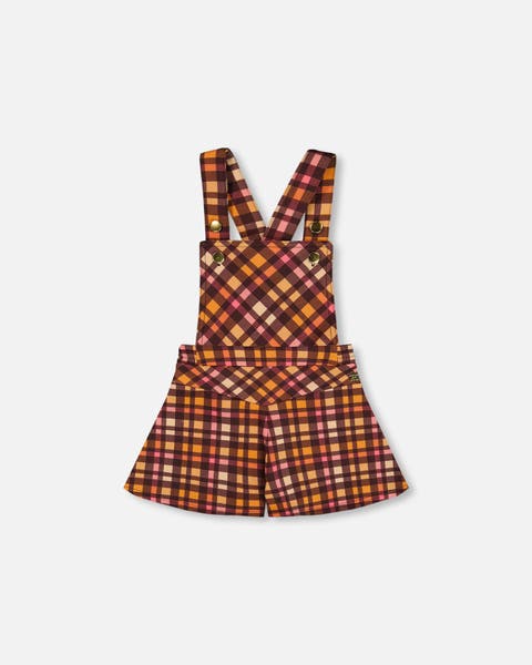 Little Girl's Milano Shortall Plaid Magenta And Brown