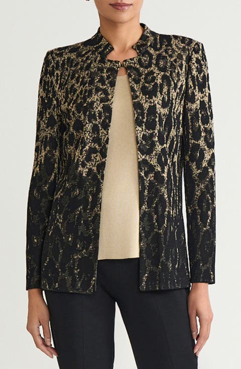 Metallic Leopard Jacquard Jacket