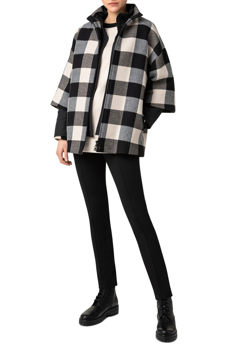 Buffalo Check Car Coat with Removable Quilted Liner, Alternate, color, 093-CHALK-BLACK