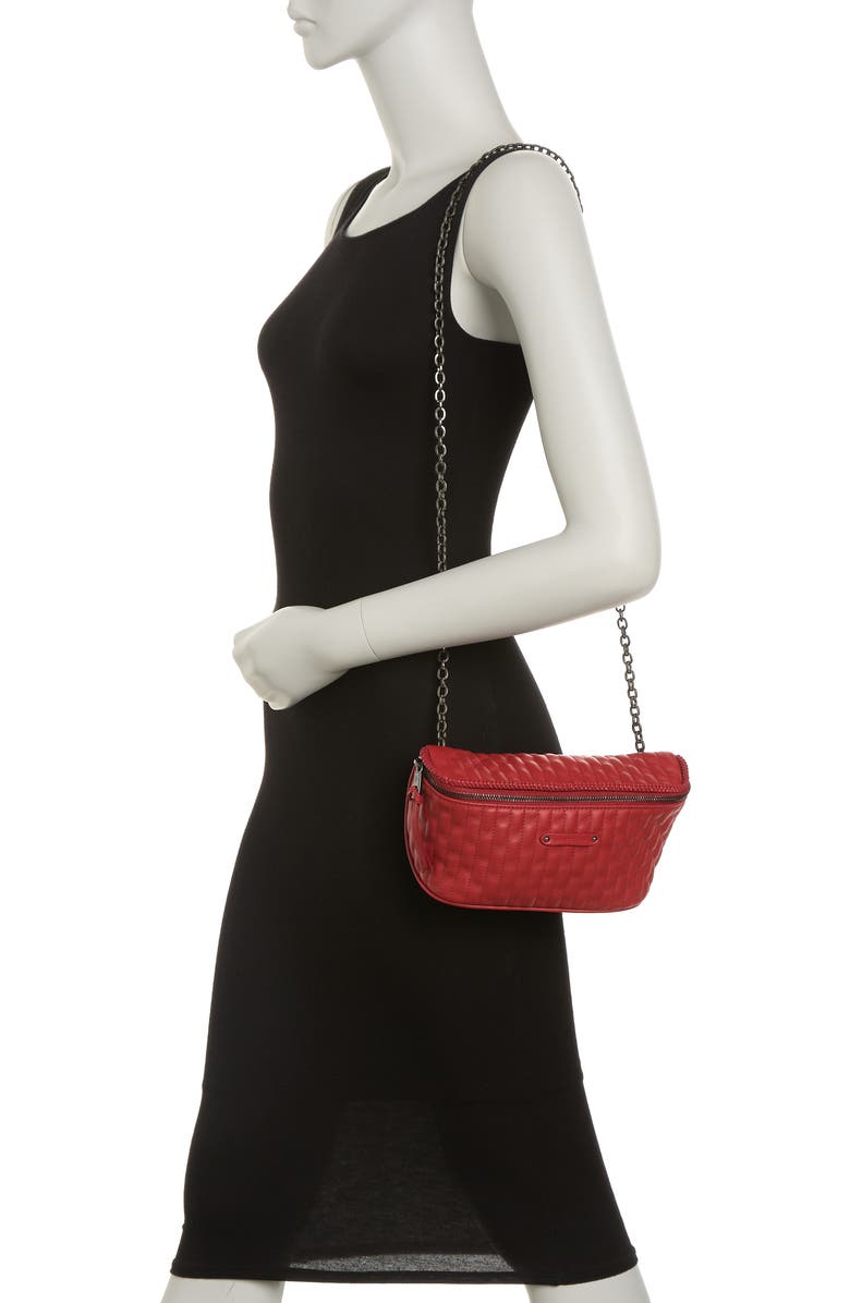 Longchamp Quilted Leather Shoulder Bag, Alternate, color, Red