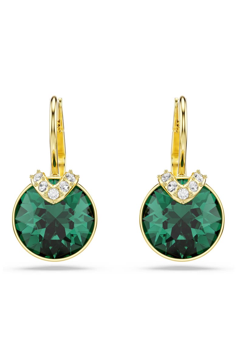 Bella Crystal Drop Earrings, Alternate, color, GREEN/ GOLD