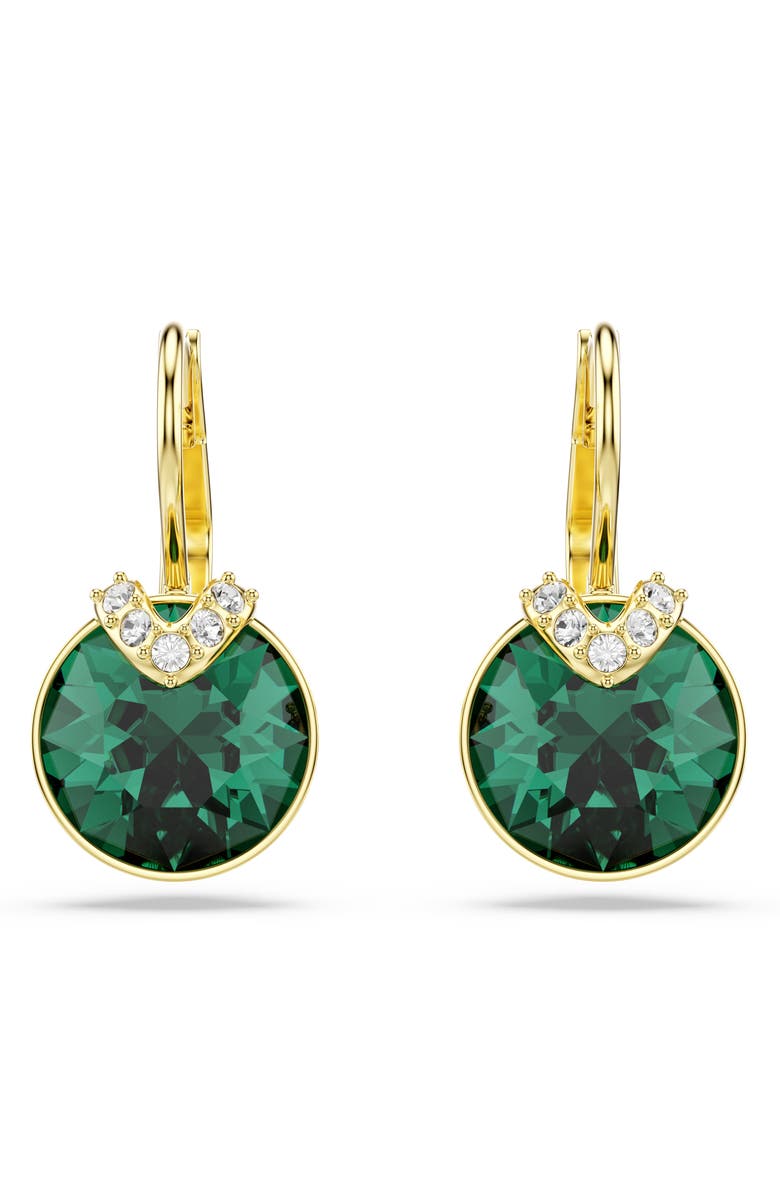 Swarovski Bella Crystal Drop Earrings, Alternate, color, Green/ Gold