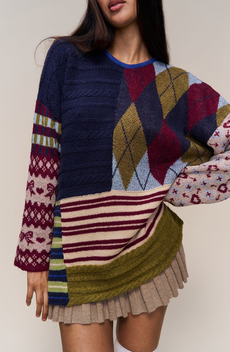 Guizio Zuri Sweater, Alternate, color, Blue Multi