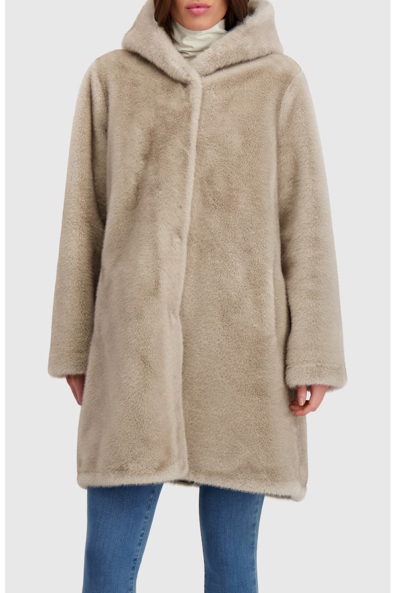 Fur-Free Mink (Faux Fur) Parka, Reversible, Main, color, SILVER BLUE/BLACK