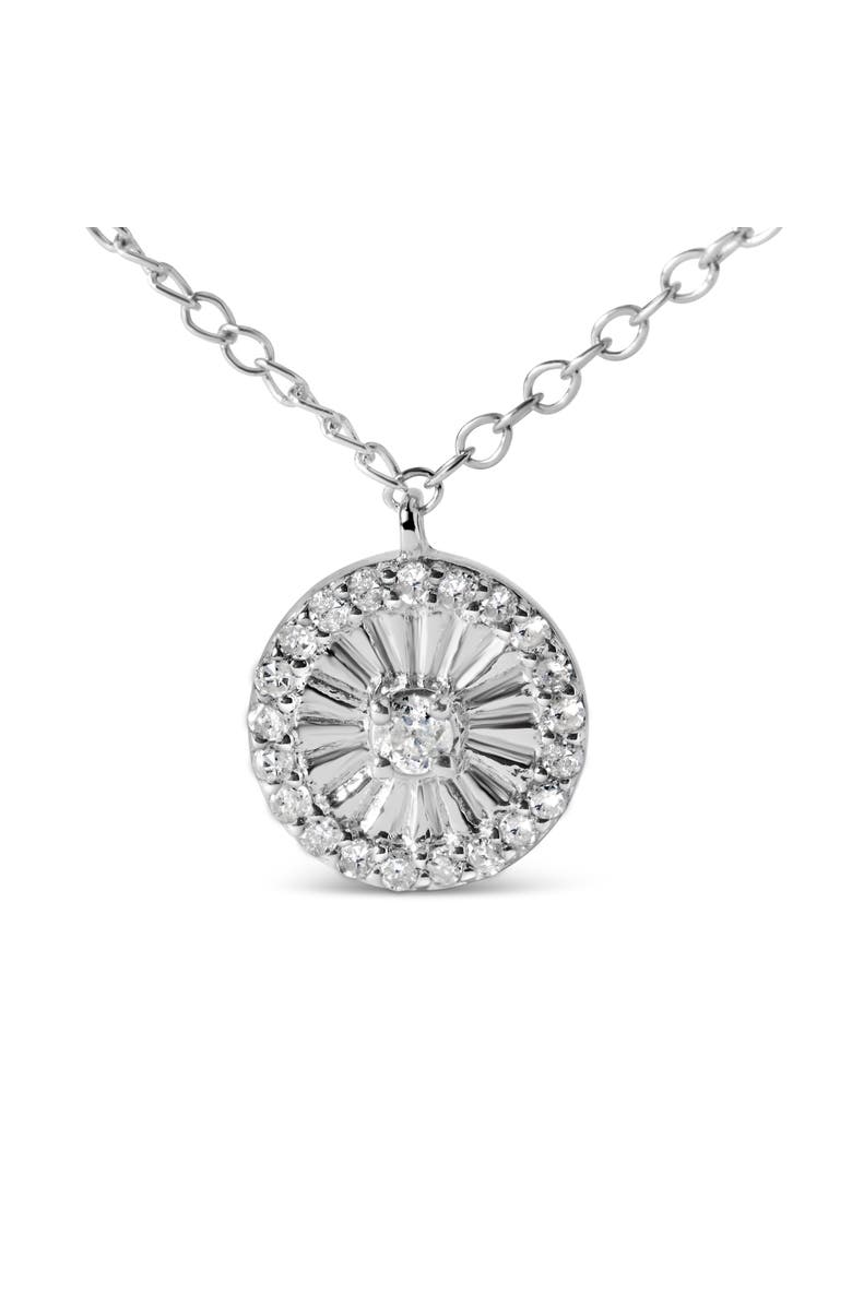Haus of Brilliance Silver 1/6 Cttw Diamond Wheel and Spoke Pendant Necklace, Main, color, White