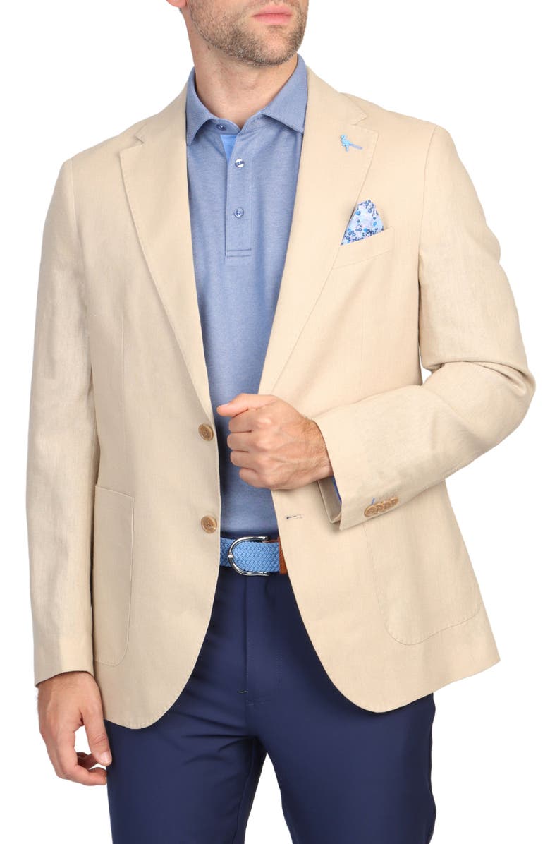 TailorByrd Linen-Blend Sport Coat, Alternate, color, Khaki