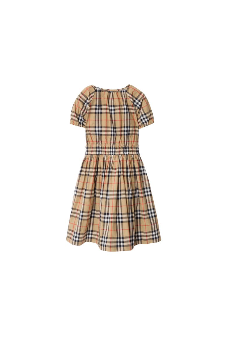 Check Cotton Dress, Alternate, color, Sand beige