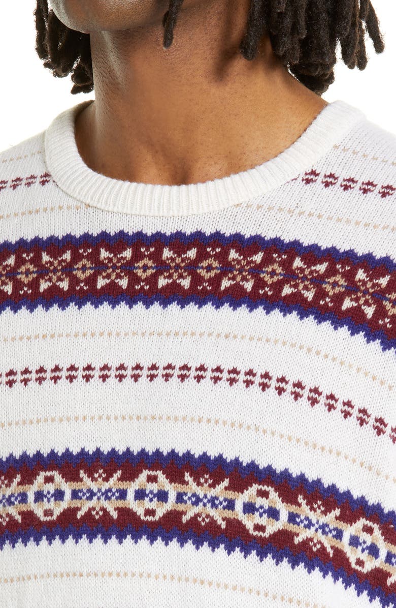 rag & bone Wesley Fair Isle Wool Crewneck Sweater, Alternate, color, Whtmlti