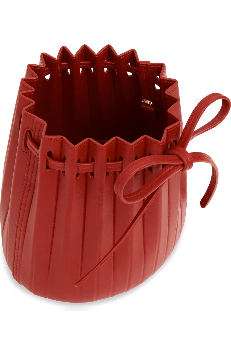 Mansur Gavriel Mini Pleat Leather Bucket Bag, Alternate, color,