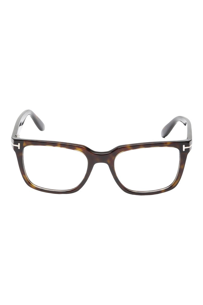 52mm Geometric Optical Glasses, Main, color, SHINY CLASSIC HAVANA