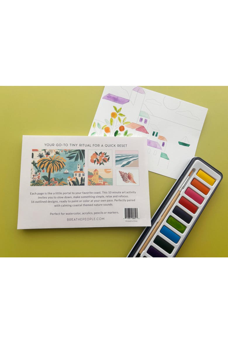 10 Minute Creative Escape Art Book , Coastal Retreat, Alternate, color, Teal coastal