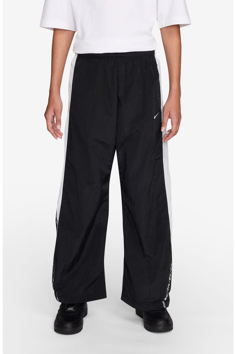 Kids' Woven Dance Pants, Main, color, BLACK/ WHITE/ WHITE
