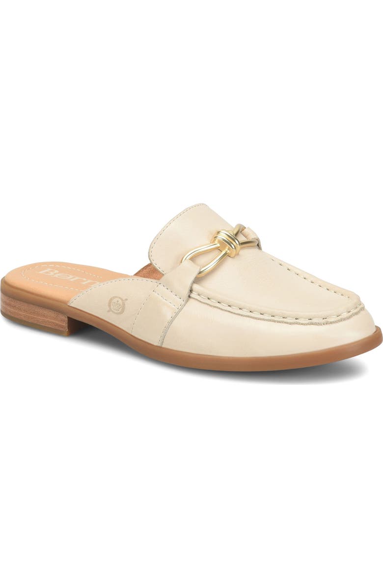 Børn Claire Mule, Main, color, Cream Leather
