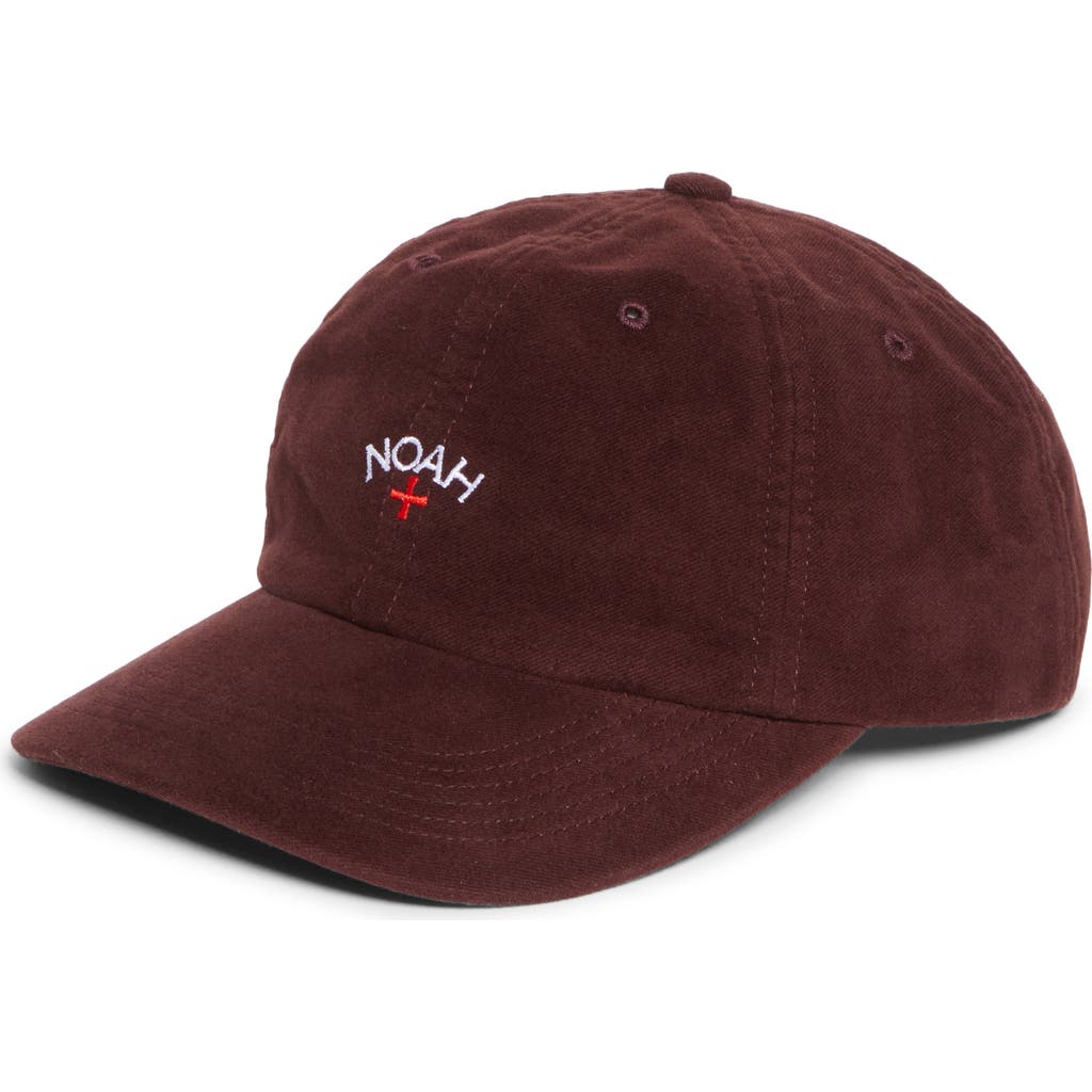 Noah Logo Embroidered Cotton Moleskin 6-panel Adjustable Baseball Cap In Brown