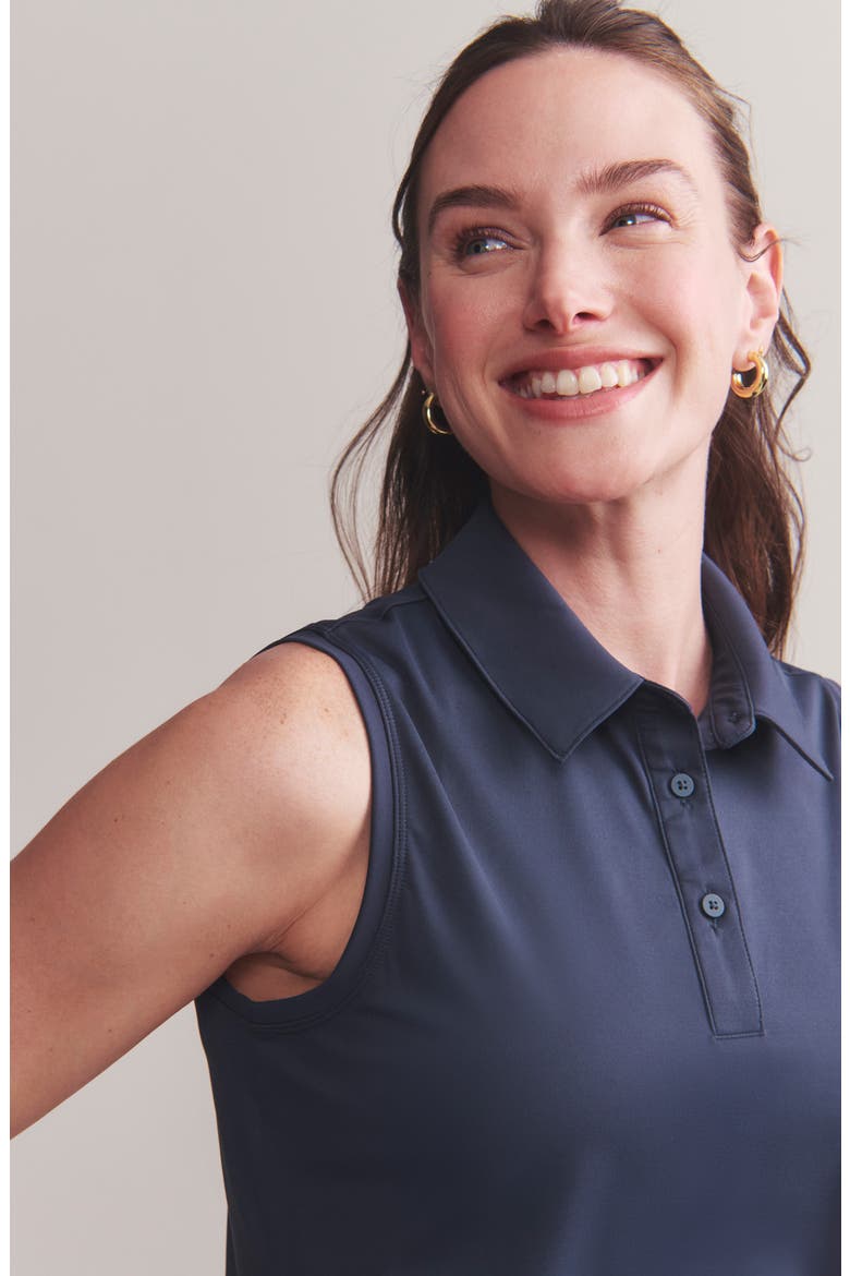 Course to Court Sleeveless Polo, Alternate, color, NAVY BLUE