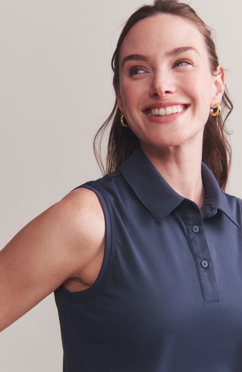 Shop Rhone Course To Court Sleeveless Polo In Navy Blue
