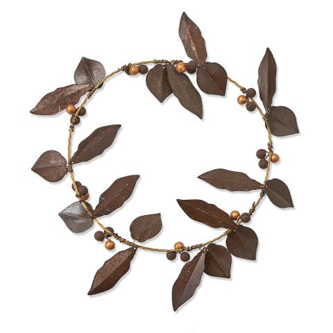 Weathered Leaf Berry Wreath Multicolor Artificial Decor