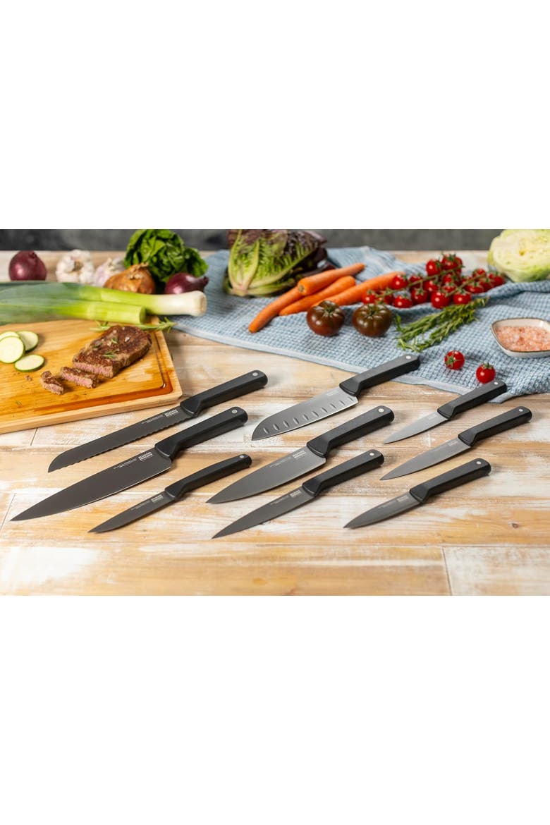 ICED Serrated Utility Knife 5.12-Inch, Ice Hardened German Stainless Blade, Alternate, color, Black