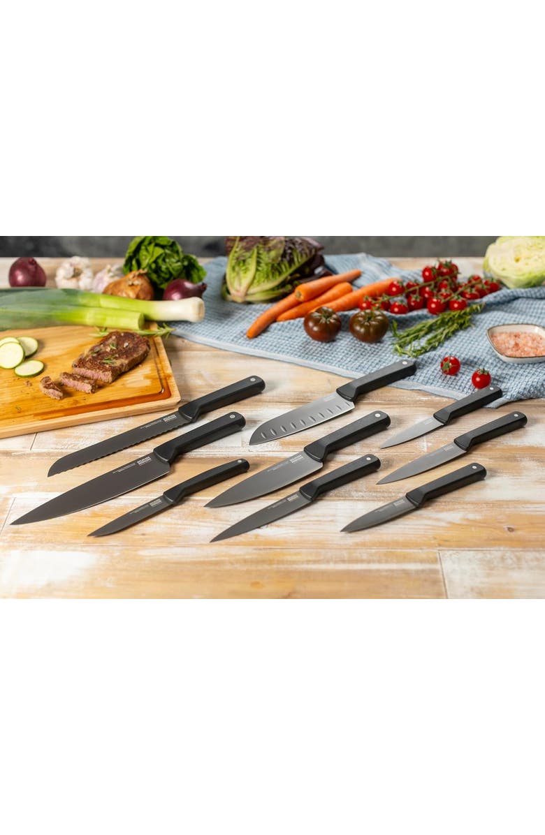 Kuhn Rikon ICED Serrated Utility Knife 5.12-Inch, Ice Hardened German Stainless Blade, Alternate, color, Black