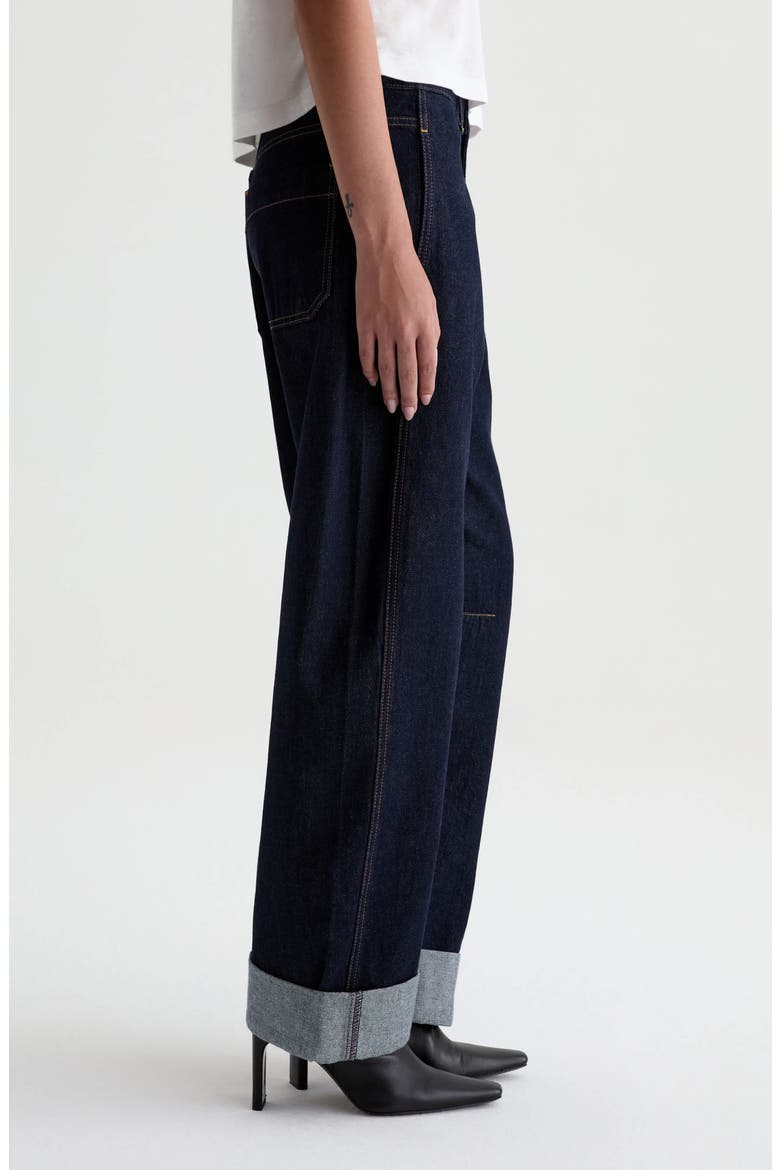 Mercer Cuffed High Waist Barrel Jeans, Alternate, color, SQUAW VALLEY