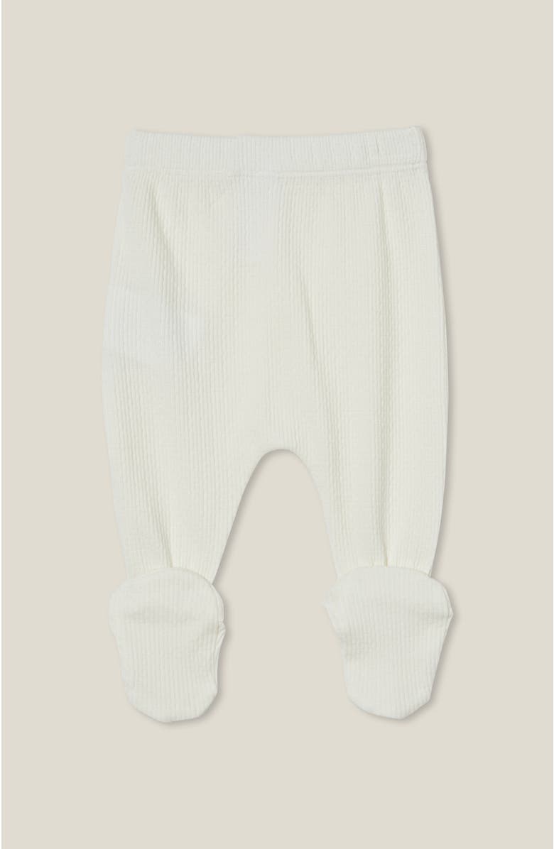 Cotton On Kids Organic Pointelle Legging, Alternate, color, Milk