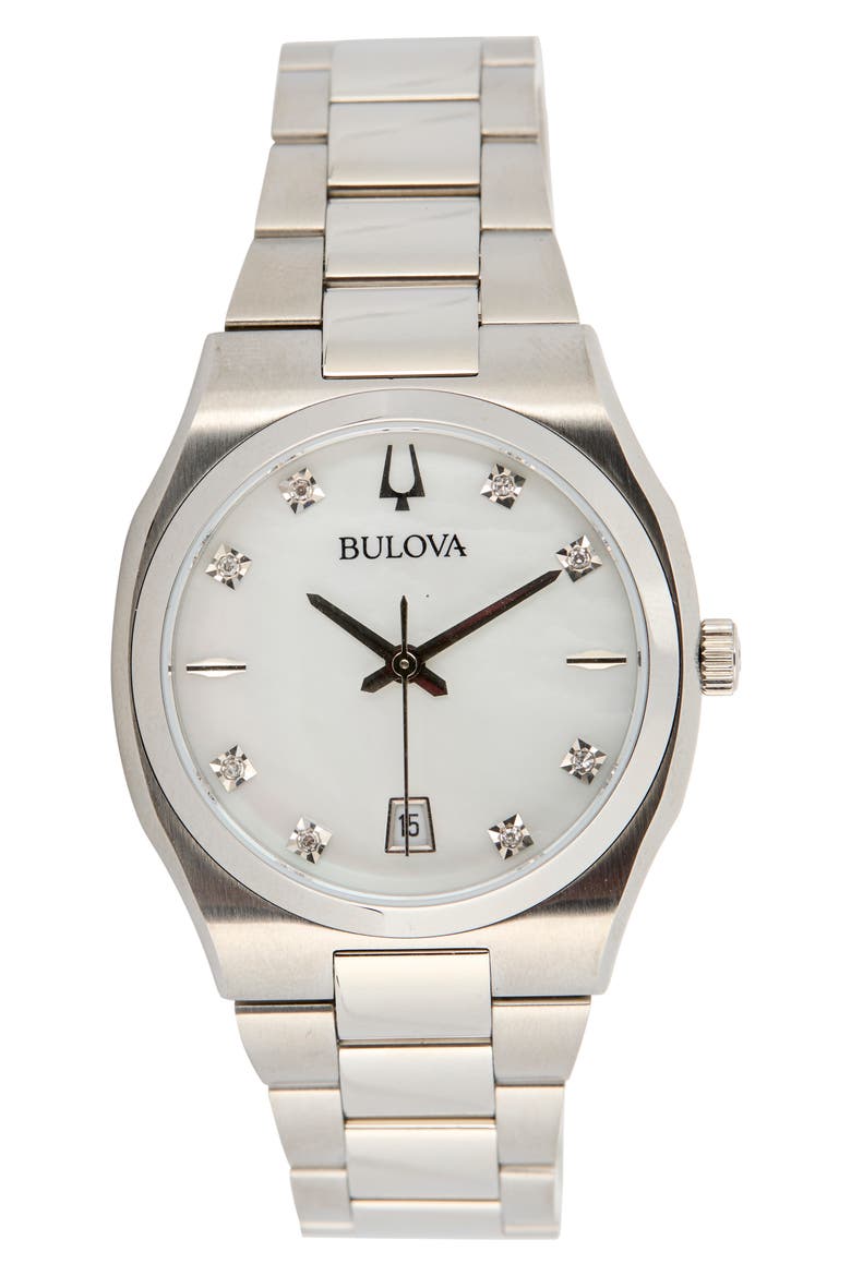Surveyor Diamond Bracelet Watch, 34mm, Main, color, SILVER