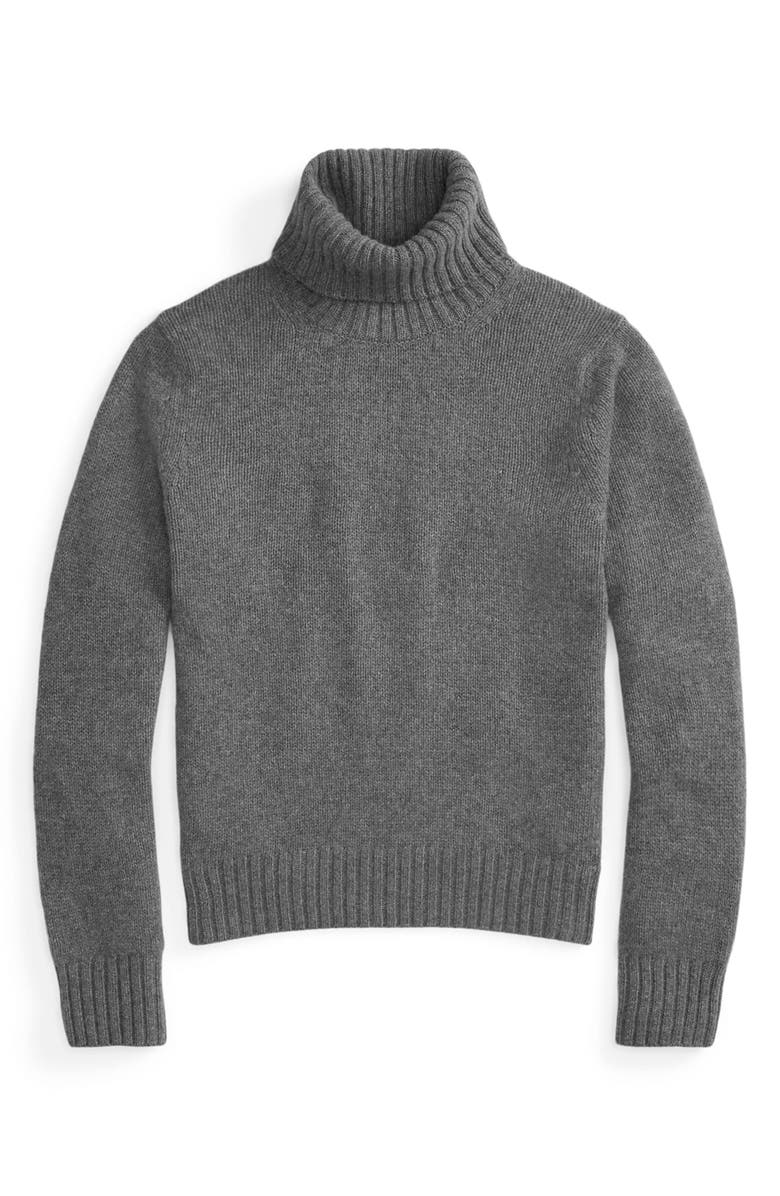 Polo Ralph Lauren Wool Turtleneck Sweater, Alternate, color, Flannel Grey Heather