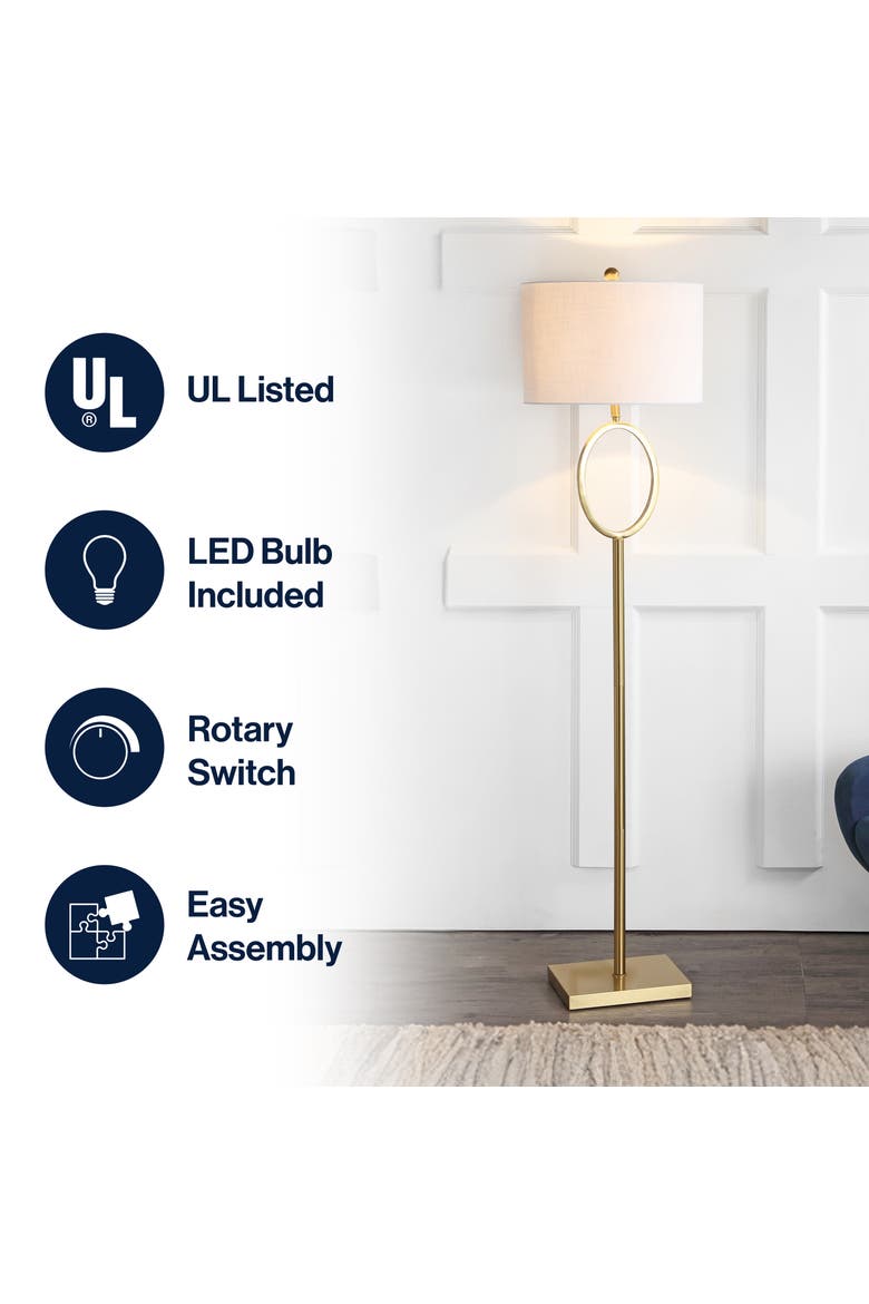 April Metal Modern Contemporary LED Floor Lamp, Alternate, color, Brass Gold