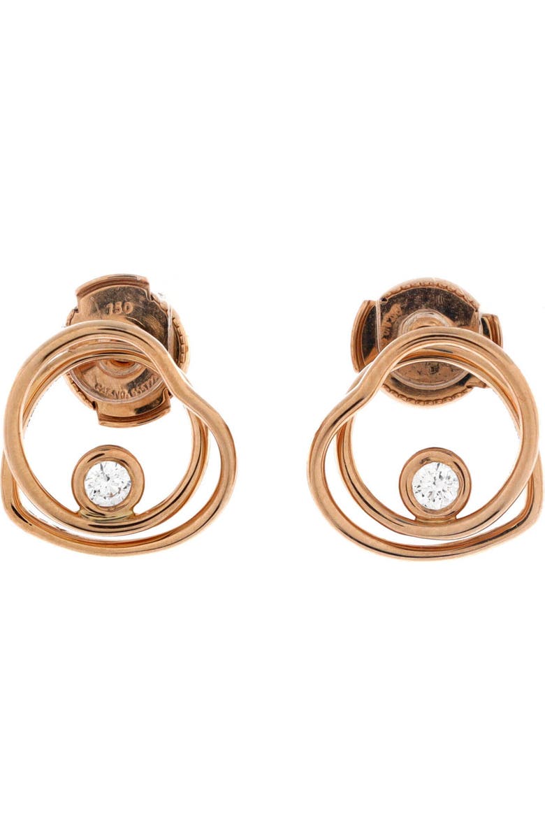 Pre-Owned Hermes Vertige Coeur Stud Earrings 18K Rose Gold with Diamond TPM, Main, color, Rose Gold