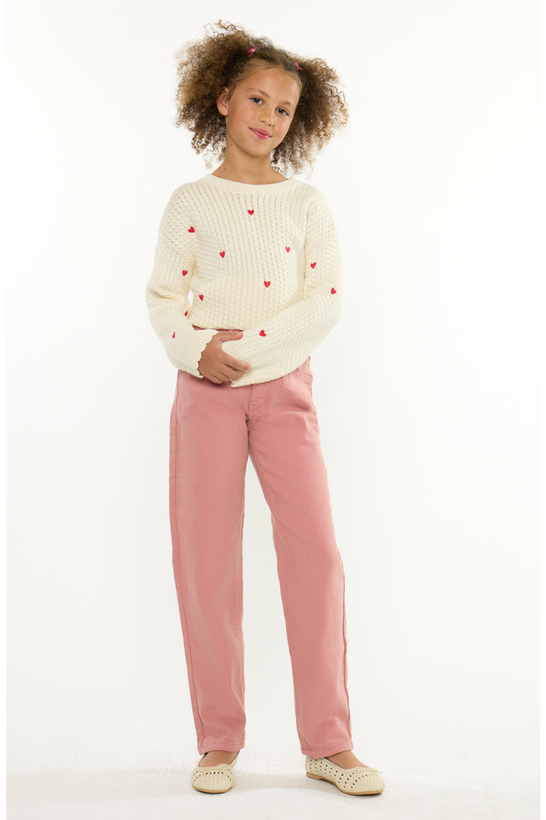 Uniqua 90's Ultra High Rise Straight Jeans, Alternate, color, Coral