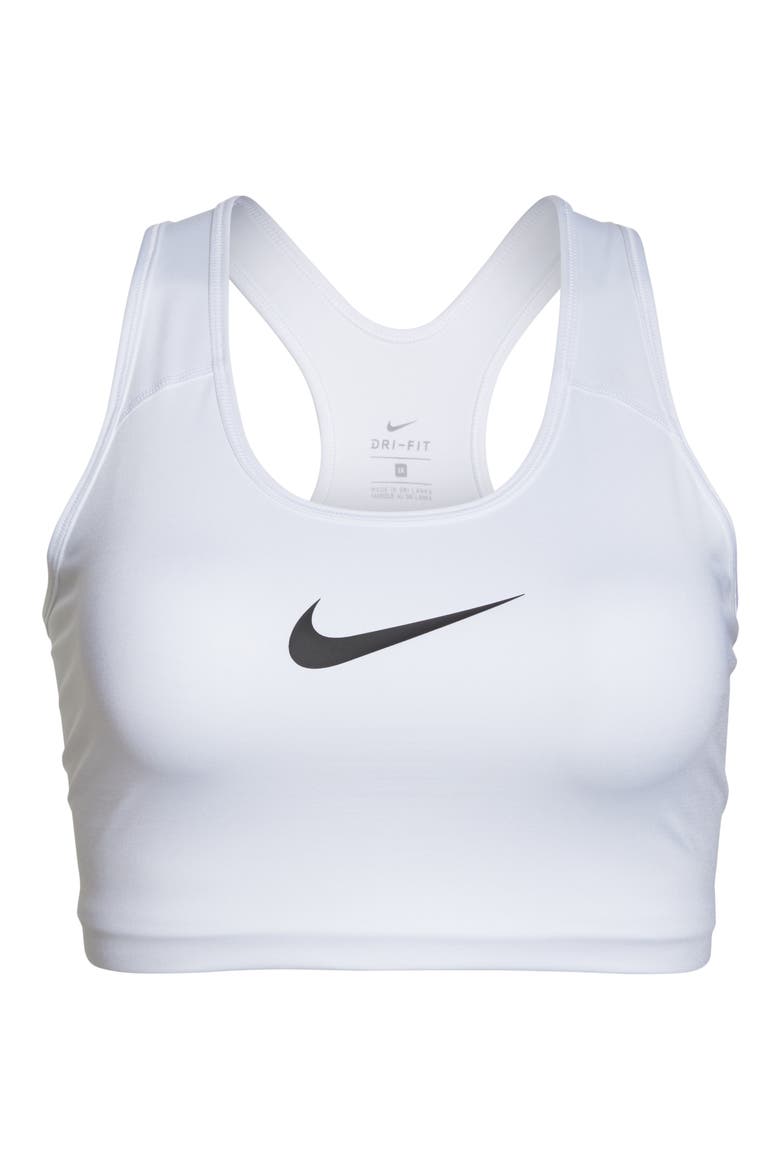 Dry Swoosh Bold Sports Bra, Alternate, color, WHITE/ BLACK