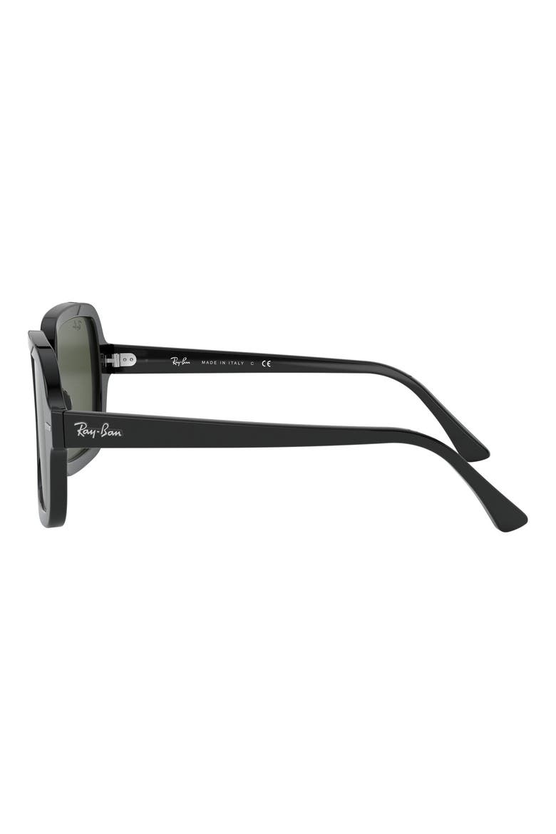 53mm Square Sunglasses, Alternate, color, BLACK/ GREEN SOLID