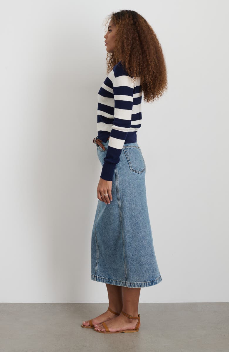 Alex Mill Ruby Denim Midi Skirt, Alternate, color, Akita Wash