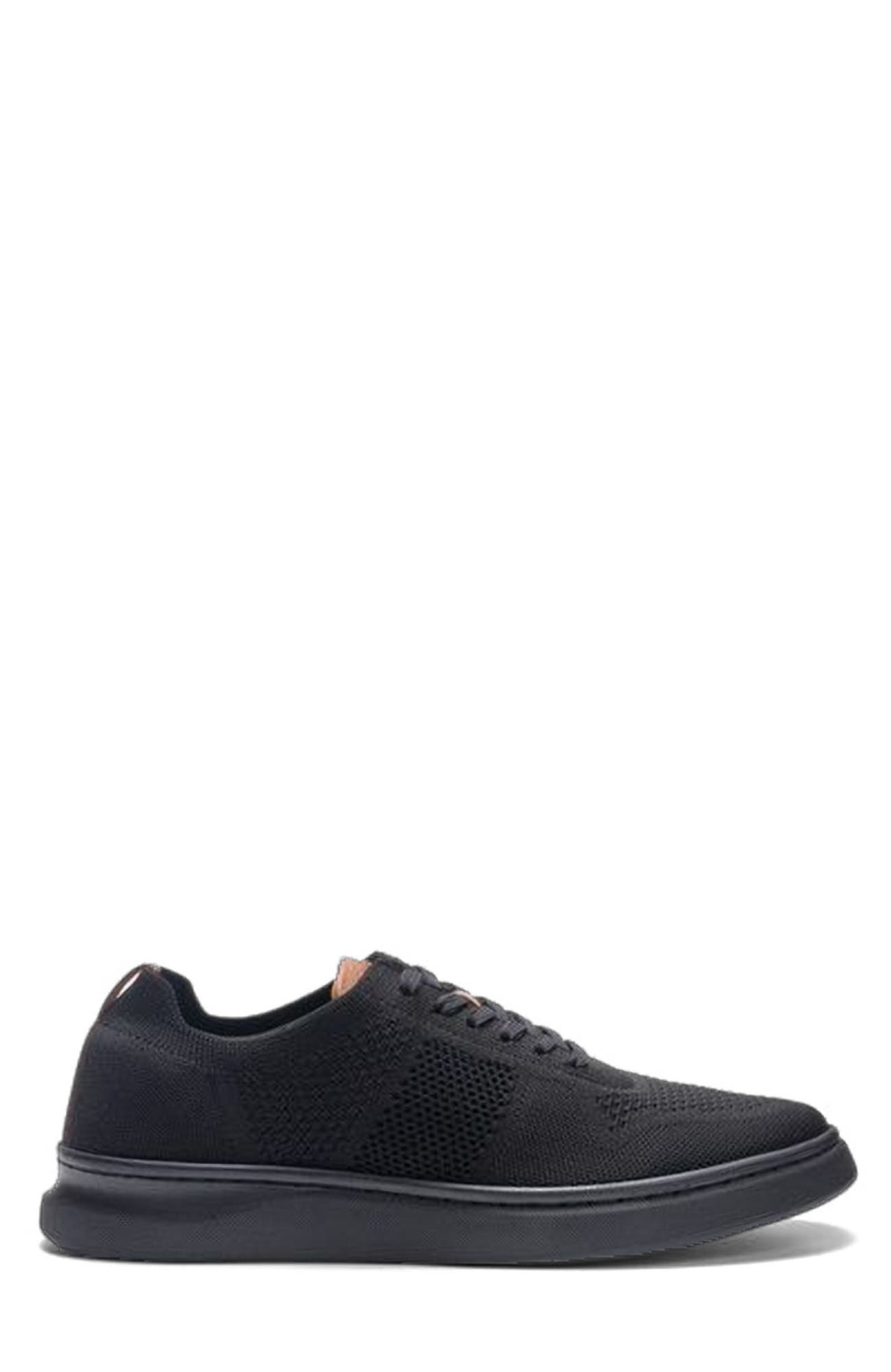 A. Veer Stride Knit Lace-up Sneaker, Main, color, Black Leather