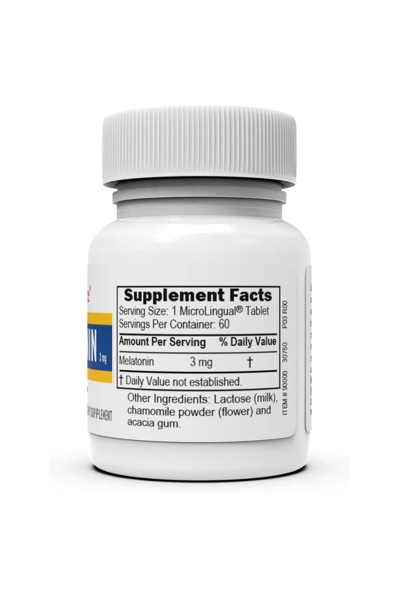 Melatonin Chamomile Fast-Dissolving Sleep Support Tablets, Alternate, color, White