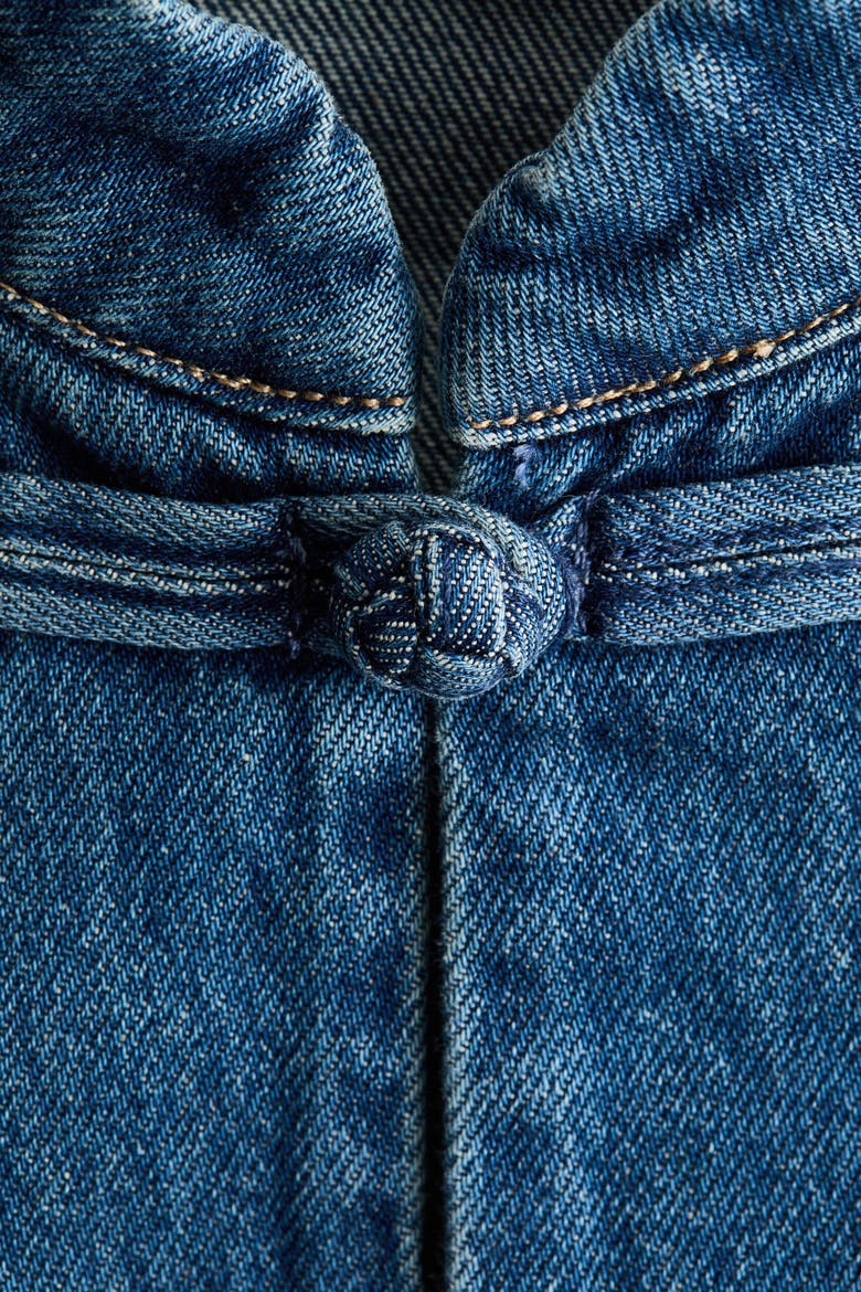 Knot-button Denim Jacket, Alternate, color, Light denim blue