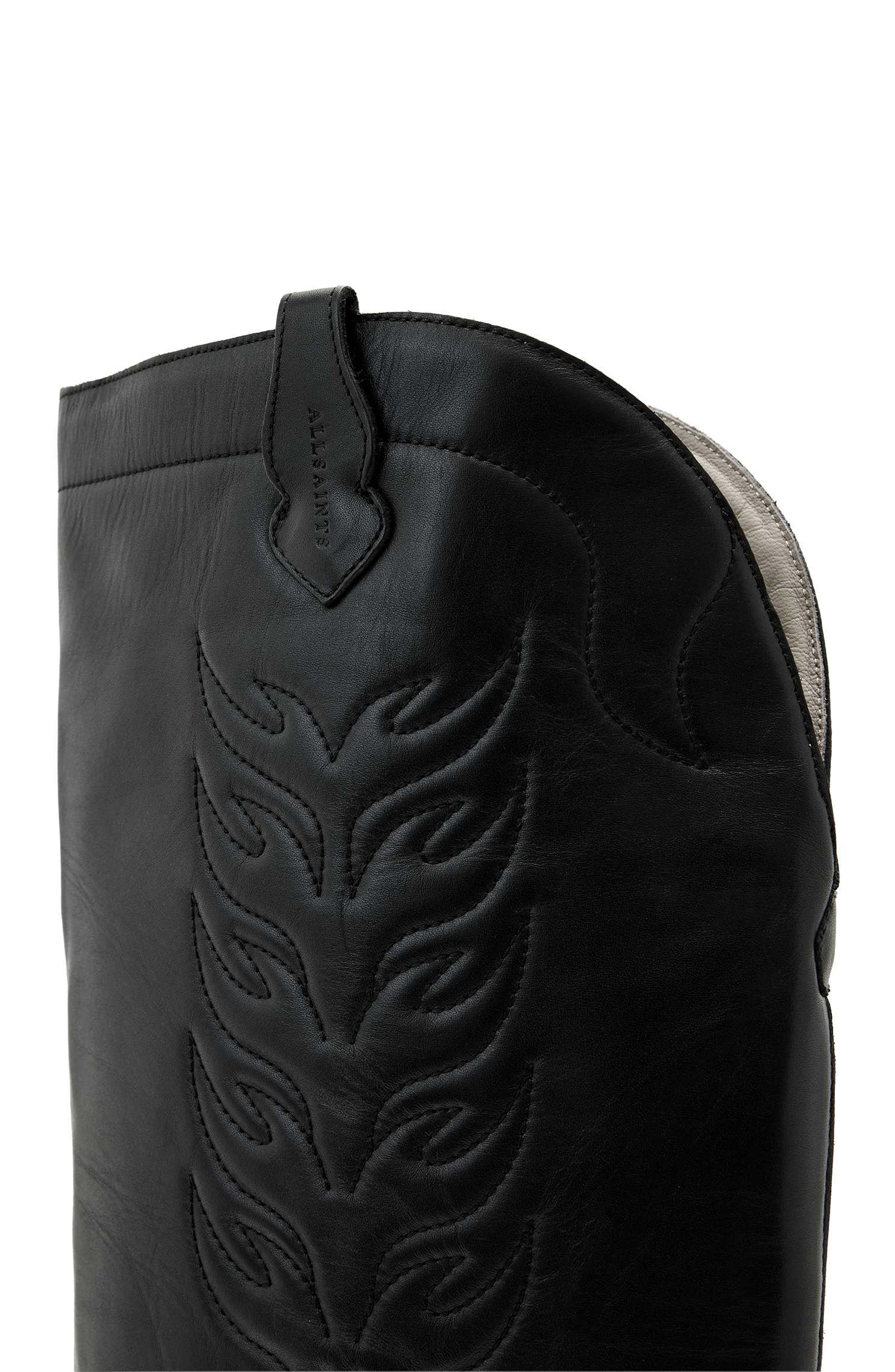 AllSaints Landon Over the Knee Western Boot, Alternate, color, Black