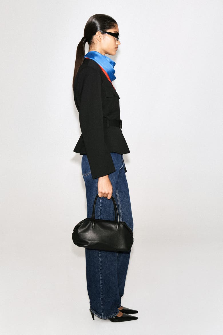 Belted Peplum Jacket, Alternate, color, BLACK