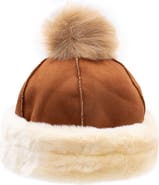 SURELL Faux Fur Trim Beanie