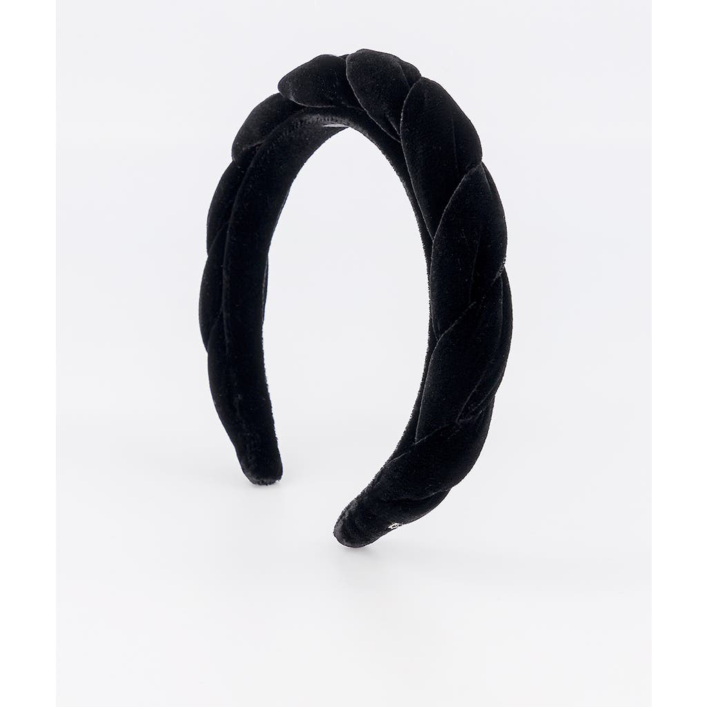 Alexande De Paris Dalhia Velvet Headband In Black