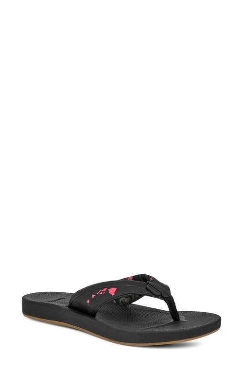 Sanuk Cosmic Aquarius Water Friendly Flip Flop In Black