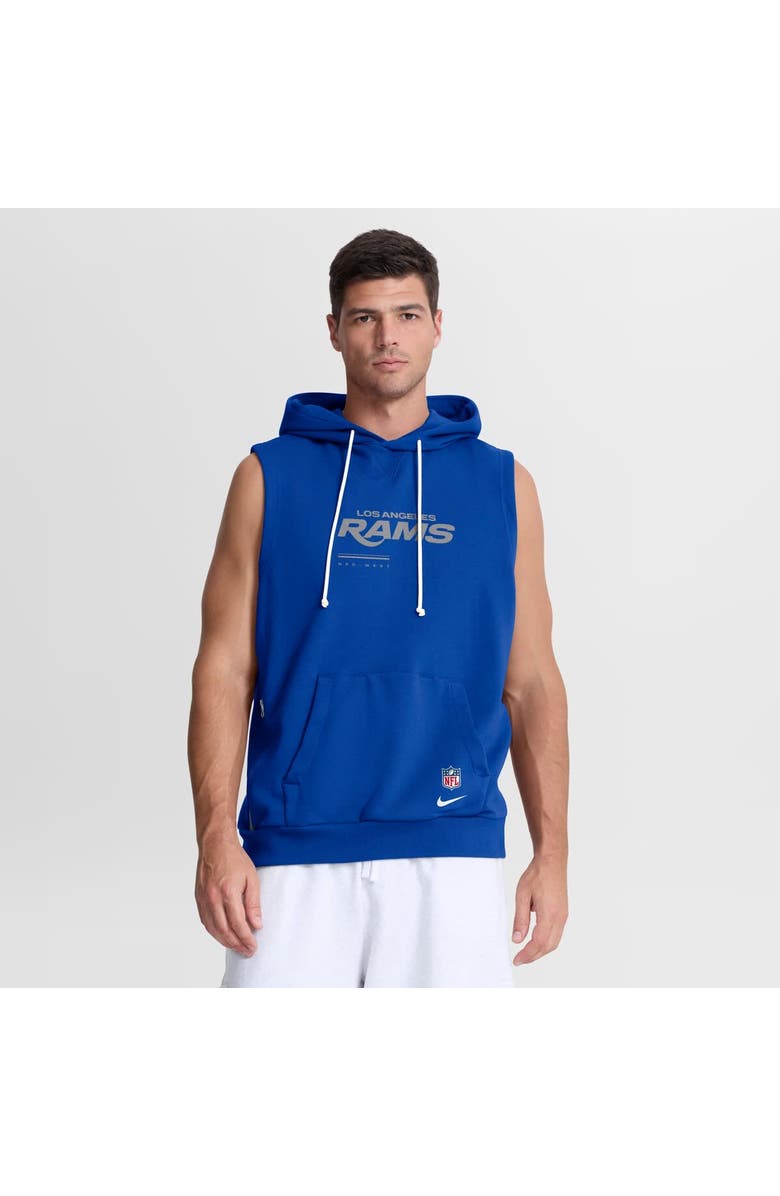 Nike Men's Nike Royal Los Angeles Rams Sideline Standard Issue Dri-FIT Sleeveless Hoodie, Main, color, Royal