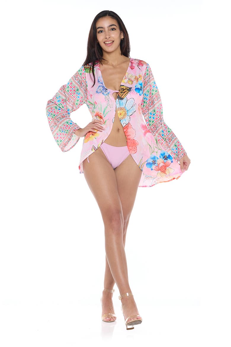 Floral Cover-Up Wrap, Alternate, color, PINK